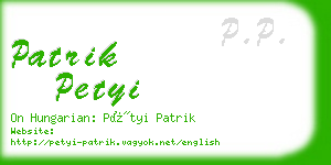 patrik petyi business card